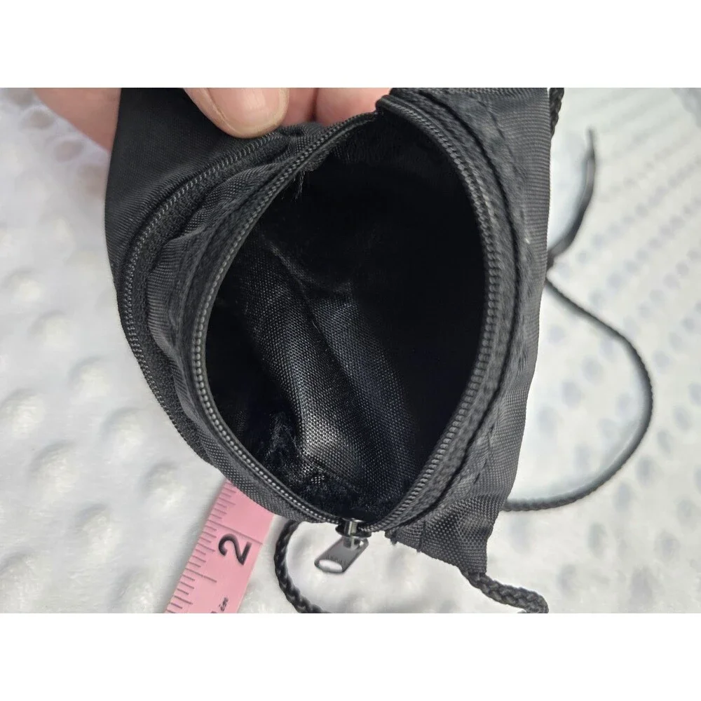 Pivot Point Cosmetology Change Purse Black Crossbody Double Zip Slots Hair Clips